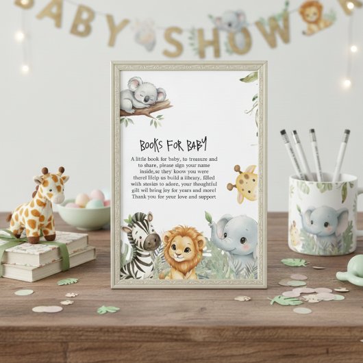 Wild One Safari Jungle Animals Boy Baby Shower En Begleitkarte