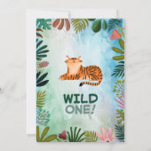 Wild one safari jungle animals boy birthday einladung (Rückseite)