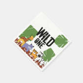 Wild One | Safari Jungle Animals | Erster Geburtst Serviette (Ecke)