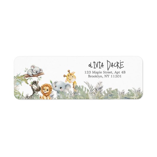 Wild One Safari Jungle Animals Return Address (Vorne)