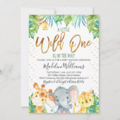 Wild One Safari Jungle Baby Dusche Einladung (Vorderseite)