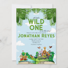 Wild One Safari Jungle Baby Dusche Einladung