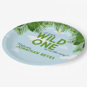 Wild One Safari Jungle Baby Shower Teller (Schrägansicht)