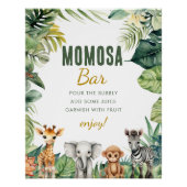 Wild One Safari Jungle Babydusche Momosa Bar Sign Poster (Vorderseite)