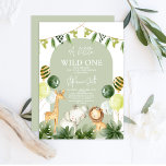 Wild One Safari Jungle Boy Baby Dusche Einladung<br><div class="desc">Wild One Safari Jungle Boy Baby Dusche Einladung</div>