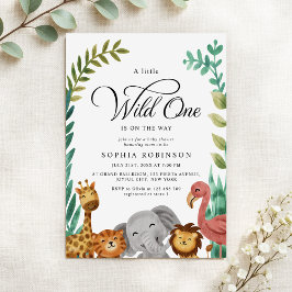Wild One Safari Jungle Boys Baby Shower Einladung