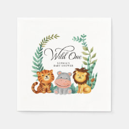 Wild One Safari Jungle Boys Baby Shower Serviette