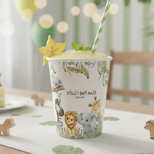 Wild One Safari Jungle Cute Animals Baby Shower Pappbecher