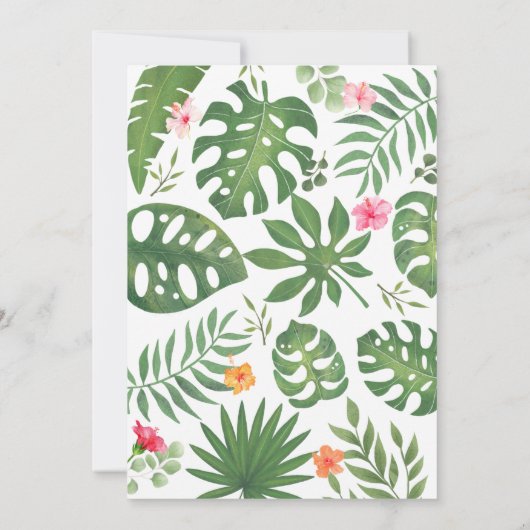 Wild One Safari Jungle First Birthday Baby Girl Einladung (Rückseite)