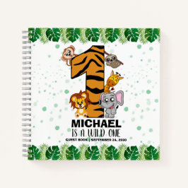Wild One Safari Jungle First Birthday Gästebuch Notizblock