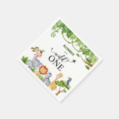 Wild One Safari Jungle Geburtstag Serviette (Ecke)