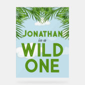 Wild One Safari Jungle Party Sign Acrylschild (Vorderseite)