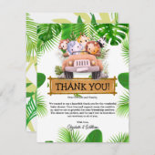 Wild One Safari JUNGLE Tiere Geburtstag Dankeskarte (Vorne/Hinten)