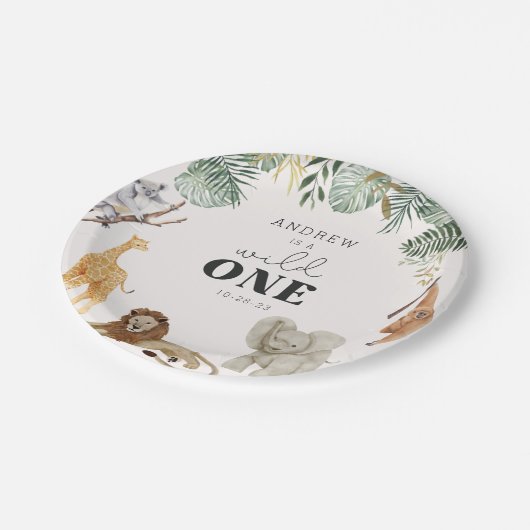 Wild One Safari Paper-Teller Pappteller (Schrägansicht)