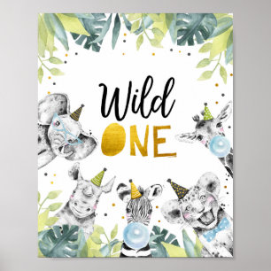 Wild One Safari Party Animals Erstes Geburtstagsze Poster