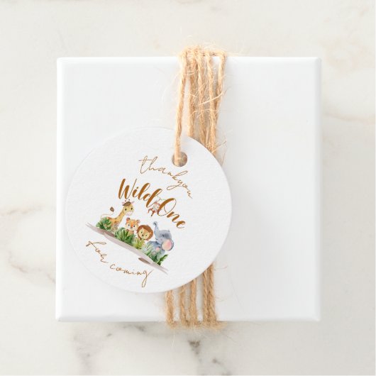 Wild One Safari Party Danke Geschenkanhänger (Beispiel)