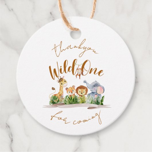 Wild One Safari Party Danke Geschenkanhänger (Vorderseite)