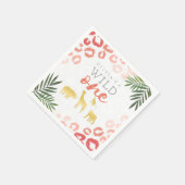 Wild One Safari Pink und Gold 1. Geburtstag Serviette (Ecke)