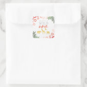 Wild One Safari Pink und Gold Leopard Print Quadratischer Aufkleber (Tasche)