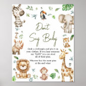 Wild One Safari Say Baby Shower nicht Poster (Vorne)