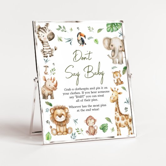 Wild One Safari Say Baby Shower nicht Poster
