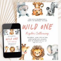 Wild One Safari-Thema Mädchen Geburtstagsfeier
