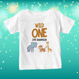 Wild One Safari Theme Boys 1. Geburtstag Baby T-shirt