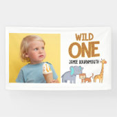 Wild One Safari Theme Boys 1. Geburtstag Banner (Horizontal)