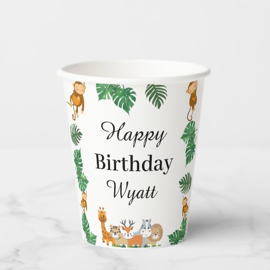 Wild One Safari Tier Birthday Cup Pappbecher (Vorderseite)