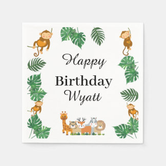 Wild One Safari Tier Geburtstag Napkins Serviette