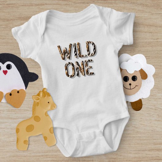Wild one Safari Tier thematisch Baby Strampler
