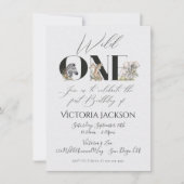 Wild One Safari Tiere 1. Geburtstag Einladungen (Vorderseite)