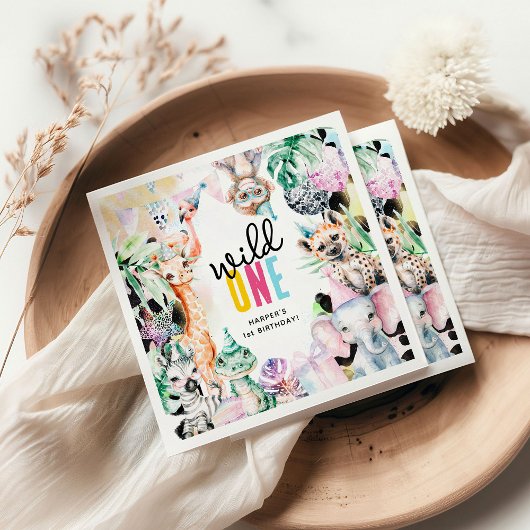 Wild One Safari Tiere 1. Geburtstag Serviette