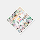 Wild One Safari Tiere 1. Geburtstag Serviette (Ecke)