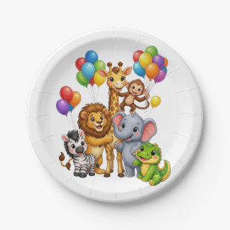 Wild One Safari-Tiere 1. Geburtstagsfeier Papier Pappteller