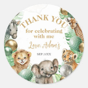 Wild One Safari tiere Balloon Baby 1. Geburtstag Runder Aufkleber