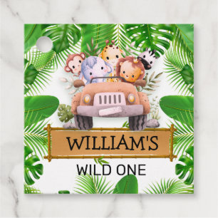 Wild One Safari-Tiere Dschungel Geburtstag Geschenkanhänger