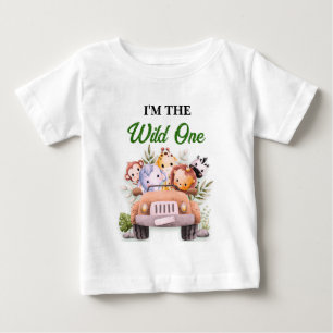 Wild One Safari-Tiere Geburtstag Baby T-shirt