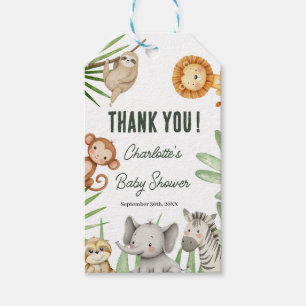 Wild-One-Safari-Tiere-Junge-Baby-Party Geschenkanhänger