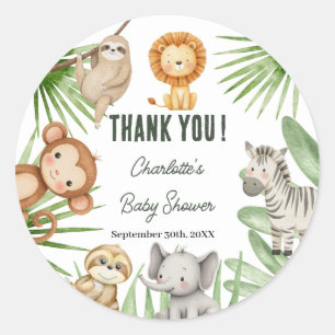 Wild One Safari-Tiere Junge Baby-Party Runder Aufkleber