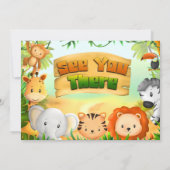 Wild One - Safari Tiere mit Foto Einladung (Rückseite)