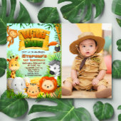 Wild One - Safari Tiere mit Foto Einladung