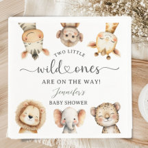 Wild One Safari-Tiere Zwillings-Baby-Party