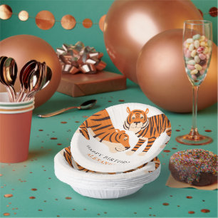 Wild One Safari Tiger Kid's Birthday Pappteller
