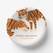 Wild One Safari Tiger Kid's Birthday Pappteller (Vorderseite)