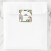 Wild One Safari Tropic Buchzeichen Labels Quadratischer Aufkleber (Tasche)