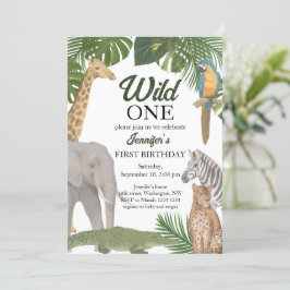 Wild One Safari Tropic zum Geburtstag Einladung