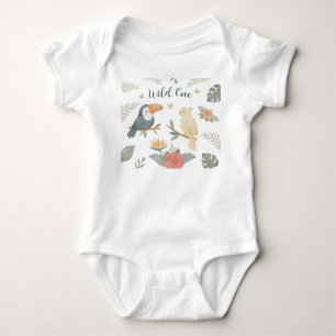 Wild One Safari Tropischer Geburtstags-Babysuit Baby Strampler