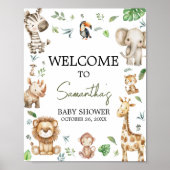 Wild One Safari Welcome Baby Dusche Poster (Vorne)