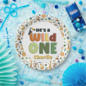 Wild One Safari Zoo Animal Birthday Party Pappteller (Party)